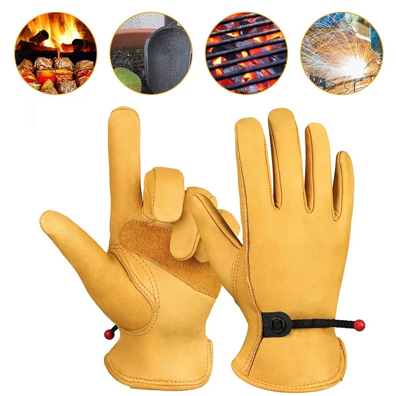 Leather Driving Glove - قفازات جلدية للرجال، قفازات عمل من