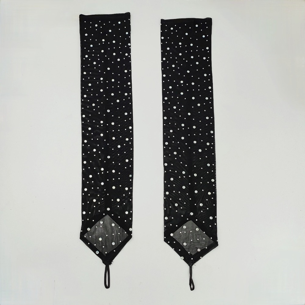Fingerless Glove Knit - زوج واحد من قفازات الشبك اللامعة