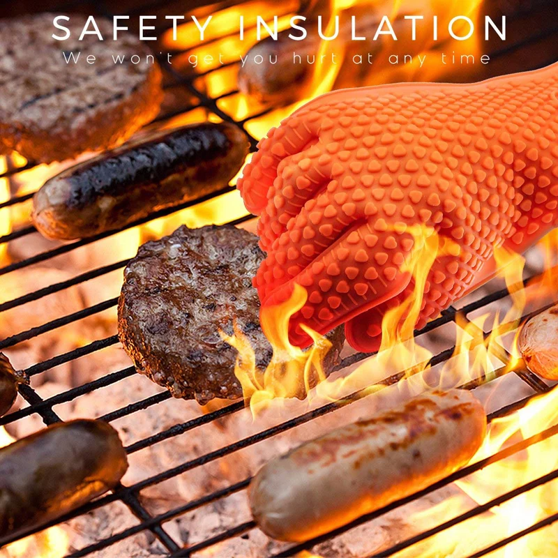 Oven Mitt Silicone - قفازات سيليكون للشواء والخبز، قفازات مقاومة