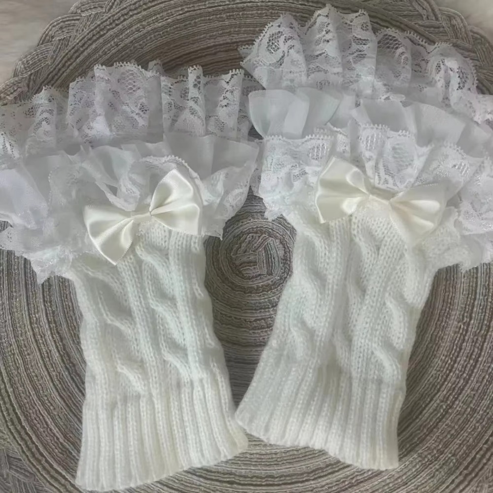 Fingerless Glove Knit - زوج واحد من أكمام اليدين المزينة