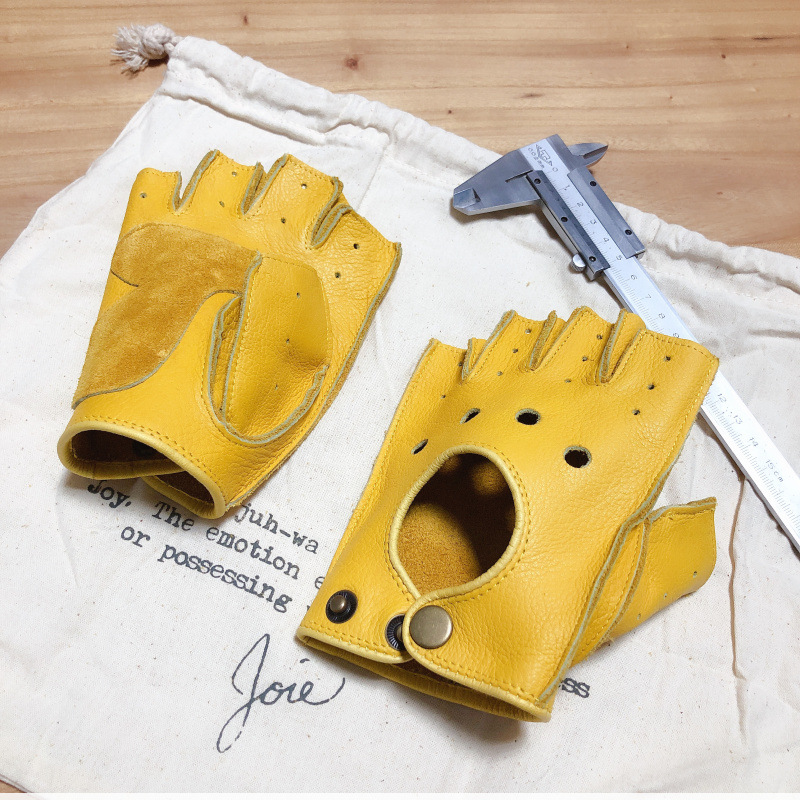 قفازات جلدية نصفية للرجال والن - مراجعة Leather Driving Glove وسعره