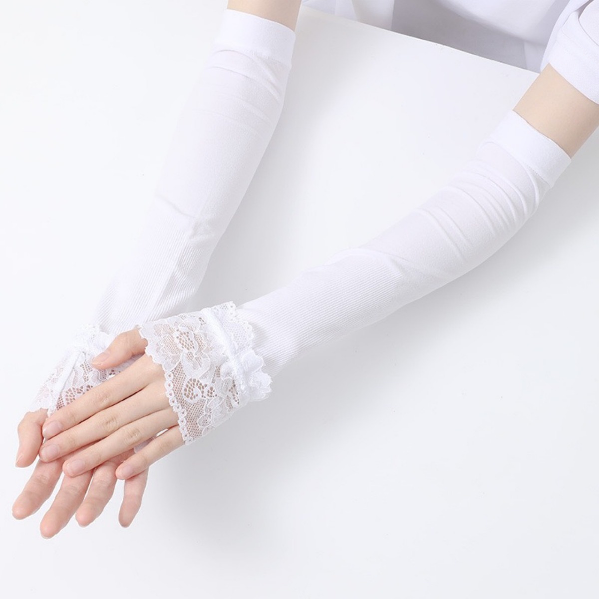 قفازات نسائية طويلة مرنة بدون  - مراجعة Fingerless Glove Knit وسعره