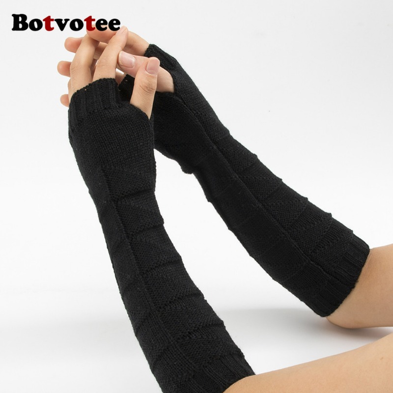 بوتفوتي واقيات ذراع محبوكة سمي - مراجعة Fingerless Glove Knit وسعره